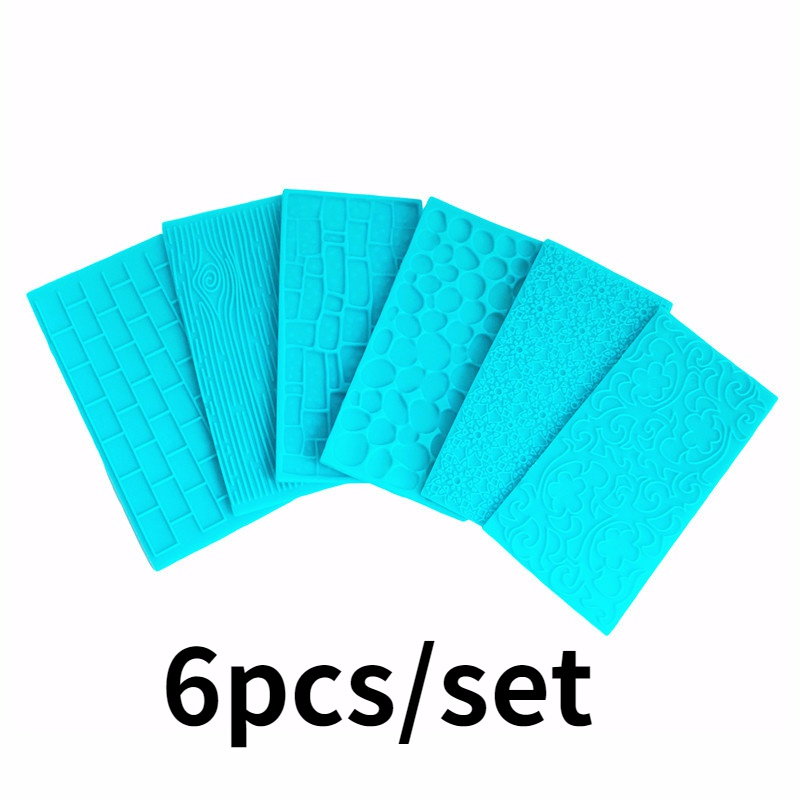 Description Picture 2 of item6pcs/set Color Random Stone Tree Bark Shape Embossed Bake Tool Fondant Cake Cupcake Decorating DIY Bakeware Cake Molds