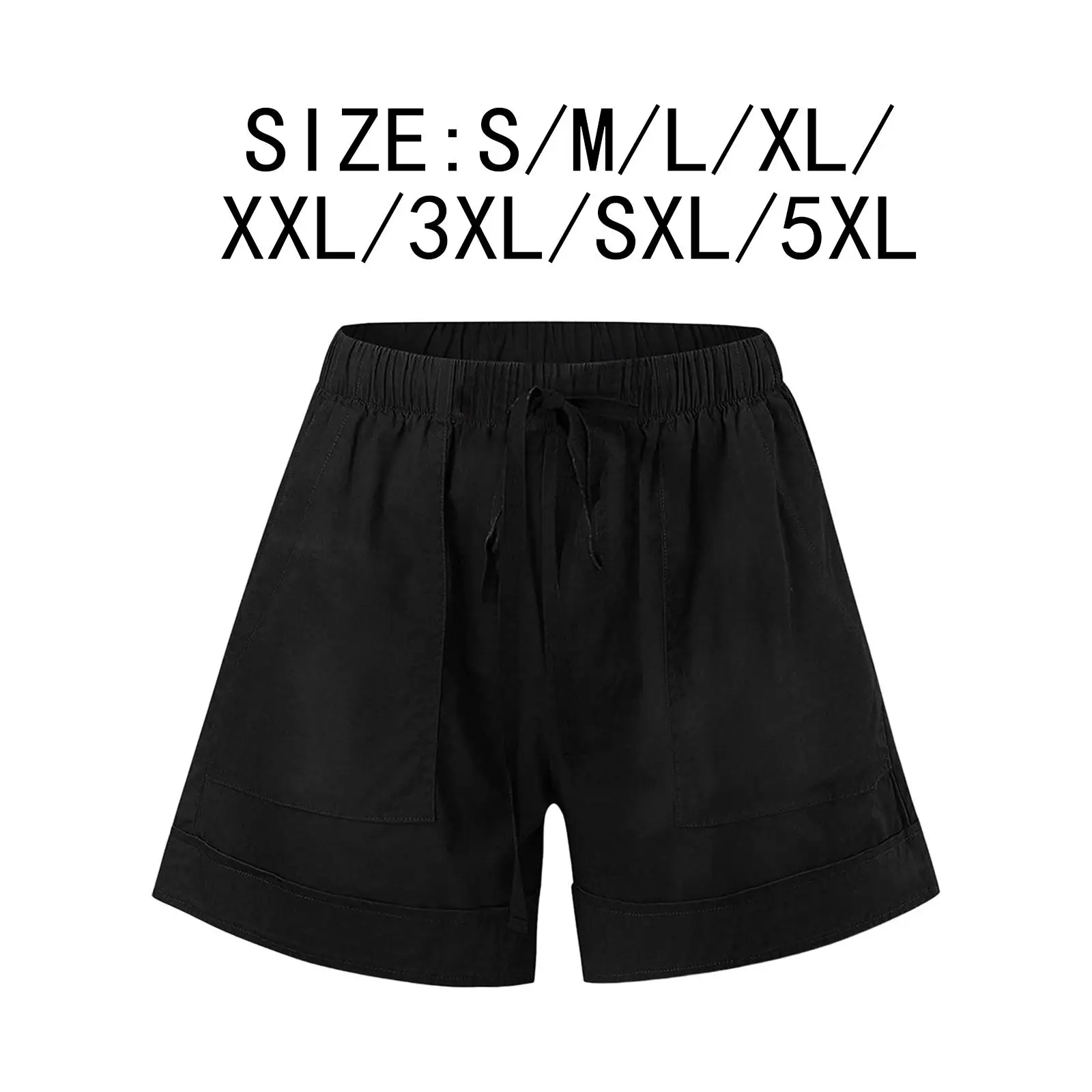 Casual Short Pants Pocketed Shorts Comfort Shorts Elastic Waist Women Drawstring Shorts with Pocket for Workout Gym Beach Summer
