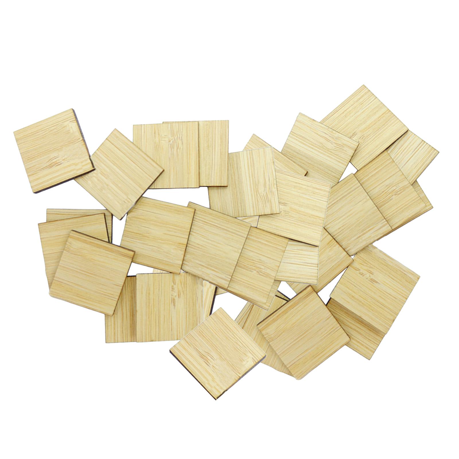 30x Unfinished Wood Pieces Square Blank Board for DIY Crafts Home Decoration