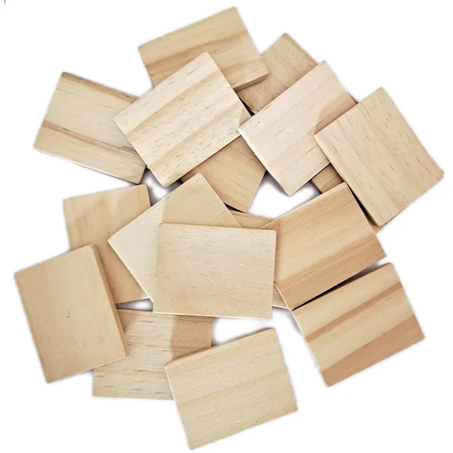 100pcs 3.5x4.5cm Unfinished Natural Wood Rectangle Blank Pieces Wooden Tags  Slices For Arts & Crafts, Painting Diy Decorations - Wood Diy Crafts -  AliExpress