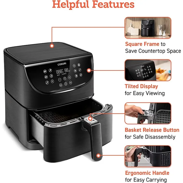 COSORI Electric Smokeless Indoor Grill & Smart XL Air Fryer Combo, 8-in-1,  6QT, 100 Recipes, Grill, Broil, Roast, Bake, Crisp - AliExpress