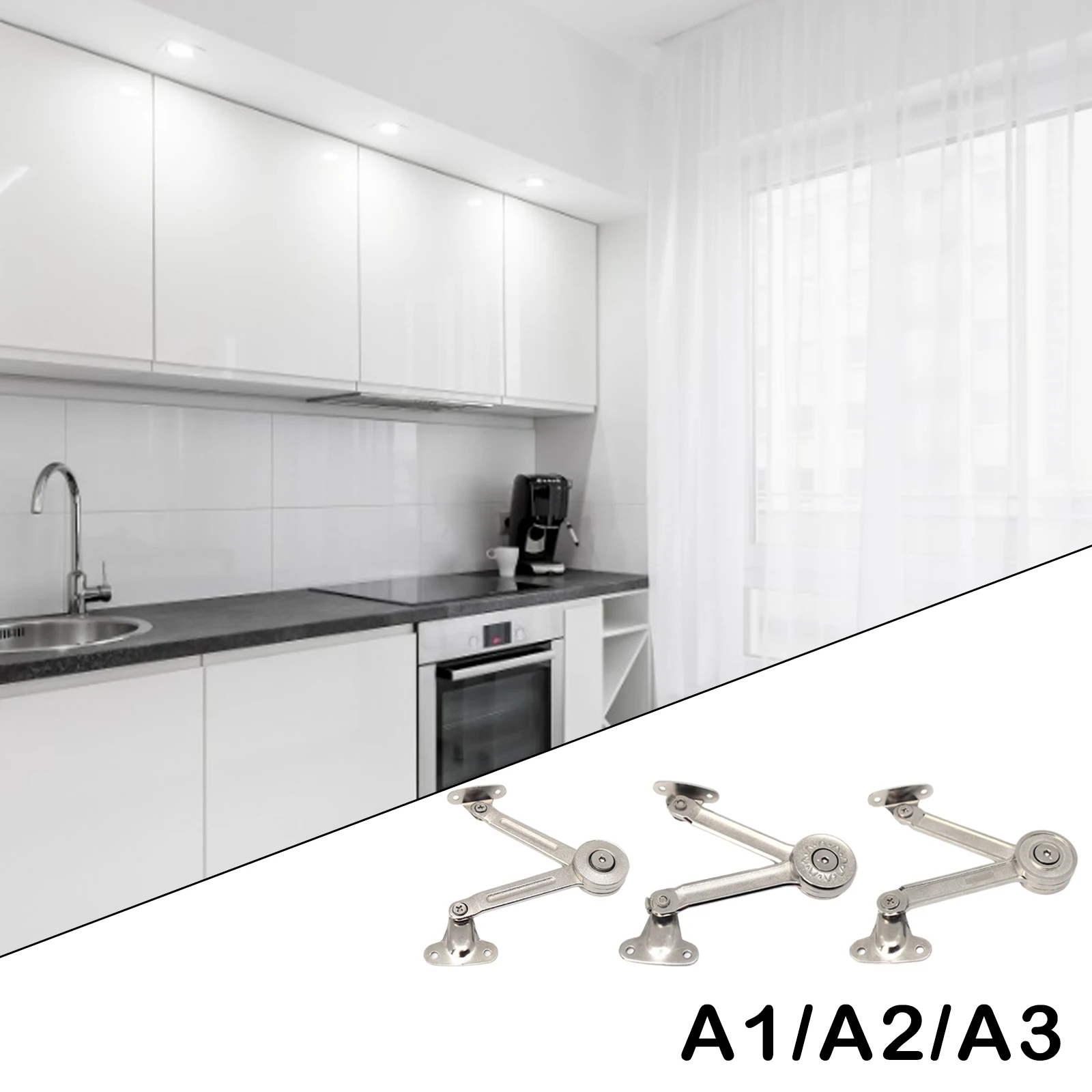 2pcs Heavy Duty Lid Support Hinges, Safety Folding Lid Stay Hinge with flexible close for Cabinet, Kitchen, Chest, Wardrobe