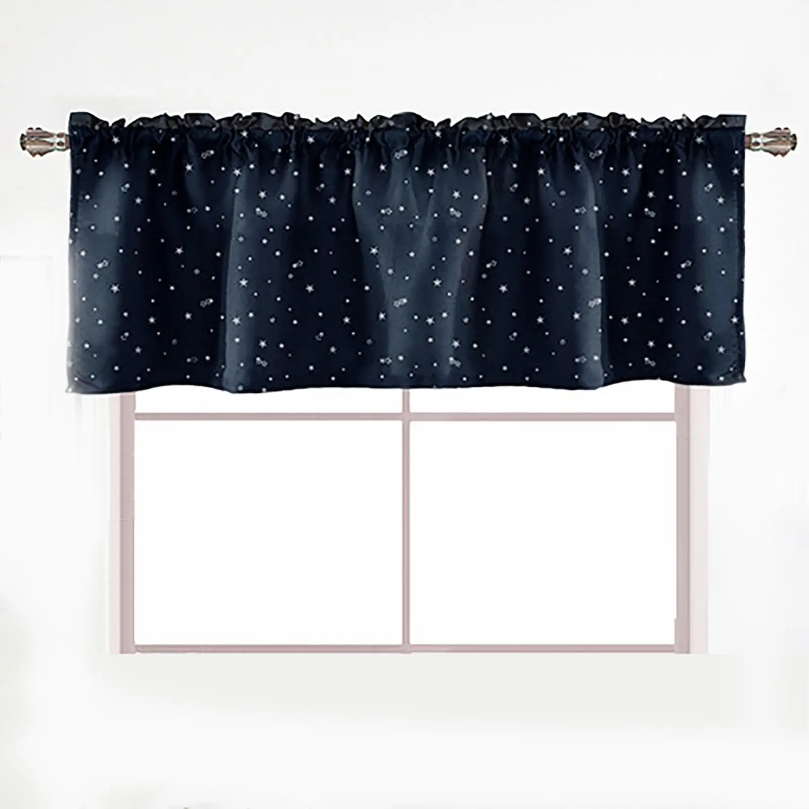 1 Panel Blackout Curtain Decor Cut Out Easy Care Machine Washable Rod Pocket Curtains Window Curtains Drapes for Bedroom Study