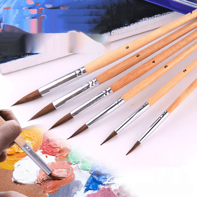 Dainayw Professional Mop Watercolor Brushes, Squirrel Hair & Horse Hair  Synthetic Blend Round Paint Brush Set for Art Painting - AliExpress