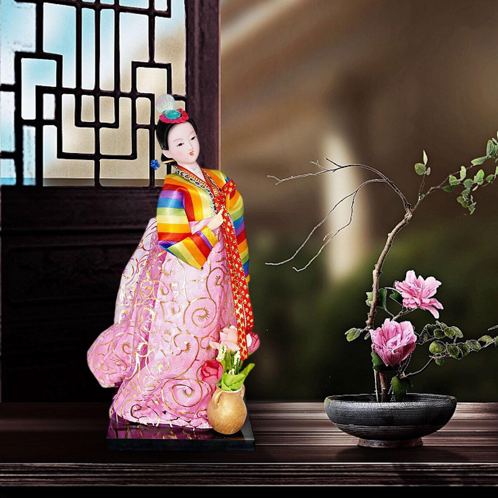 Figurine Japonaise à Tête Qui Bouge Pour Voiture - Poupée Kimono Solaire, Décoration Amusante