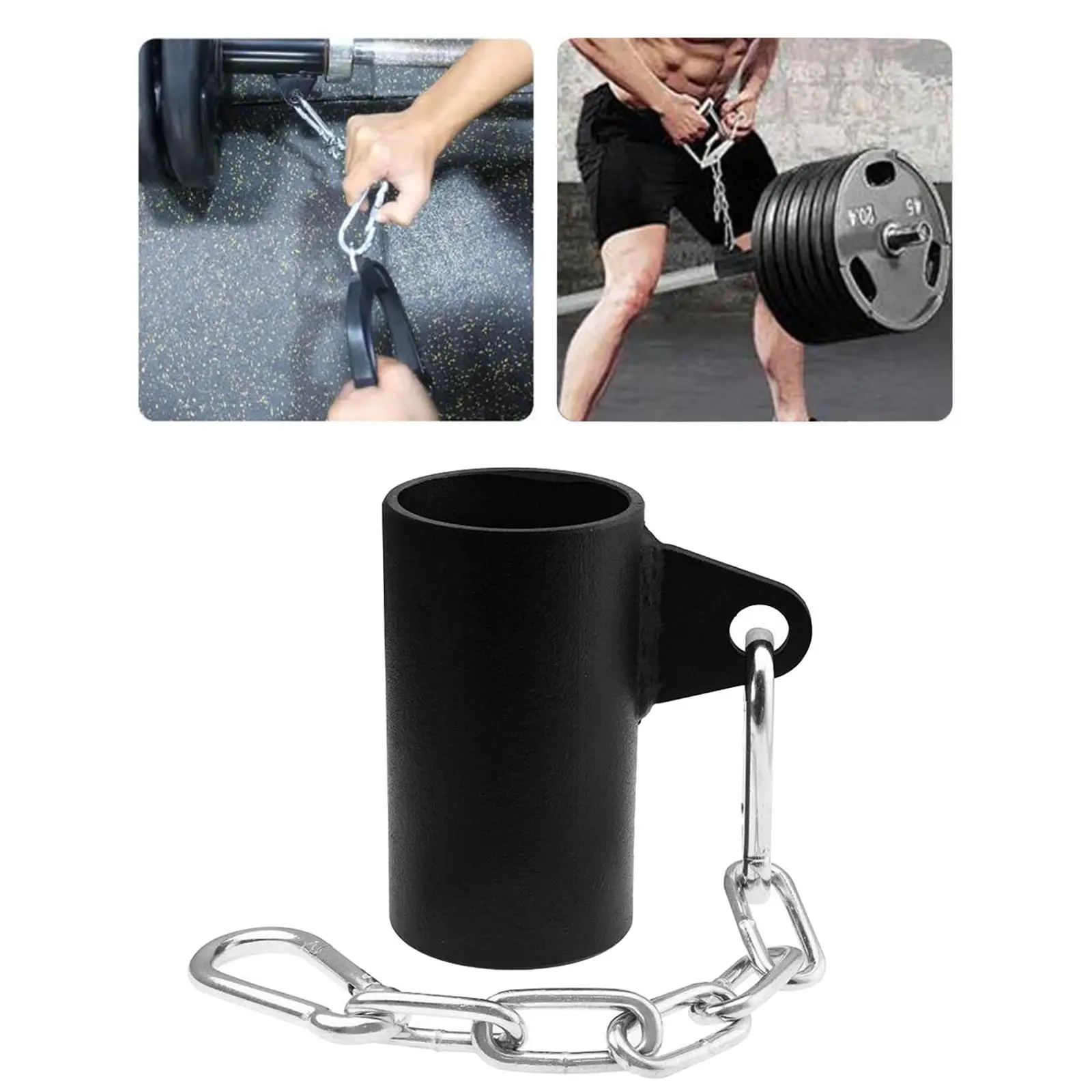 -portable T-row Shape with Chain Barbell Bar, Swivel Eyelet, Fitness Post Insert