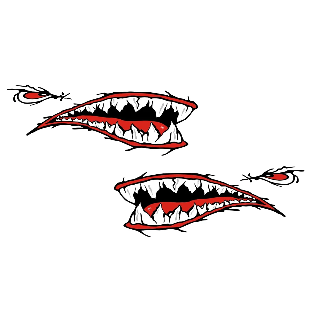 2pcs Mouth Stickers Boat Car Motorcycle Decals Funny Decors