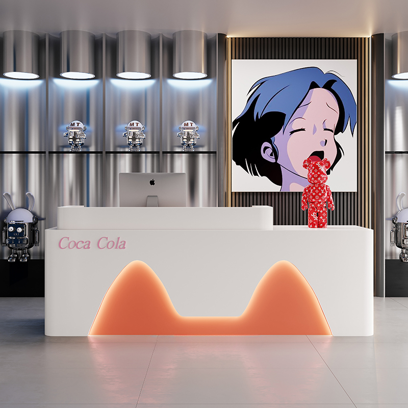 Description Picture 3 of itemExecutive White Reception Desk Drawers Desktop Computer Writing Reception Desk Service Scrivania Per Cameretta Salon Furniture