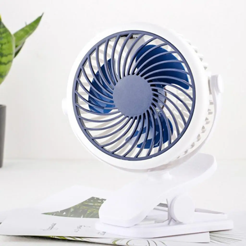 USB Powered Clip on Fan 720° Rotation 3 Speeds Portable Small Fan