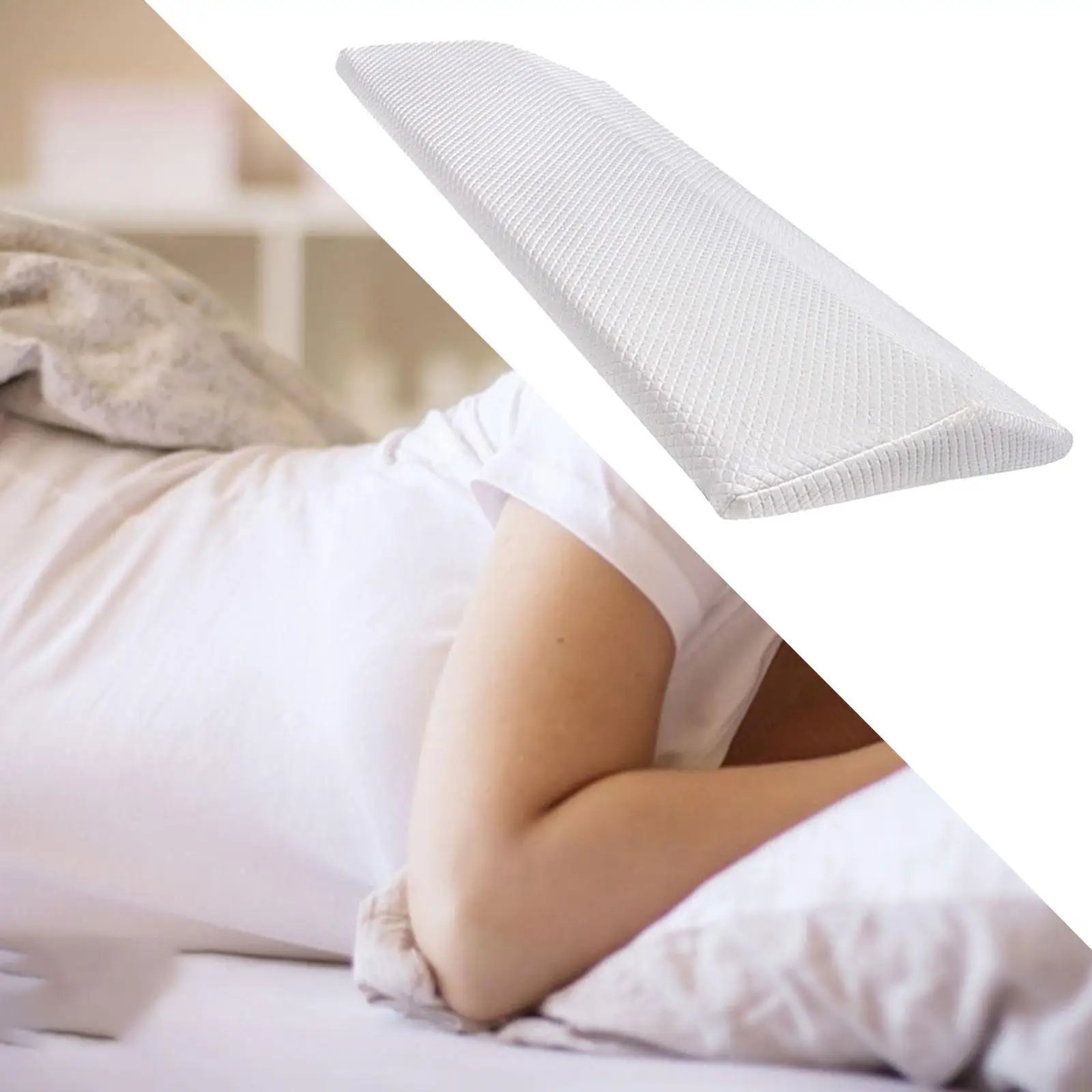 Waist Support Cushion Ergonomic Side Sleepers Wedge Bolster Waist Pillow for Hip Bed