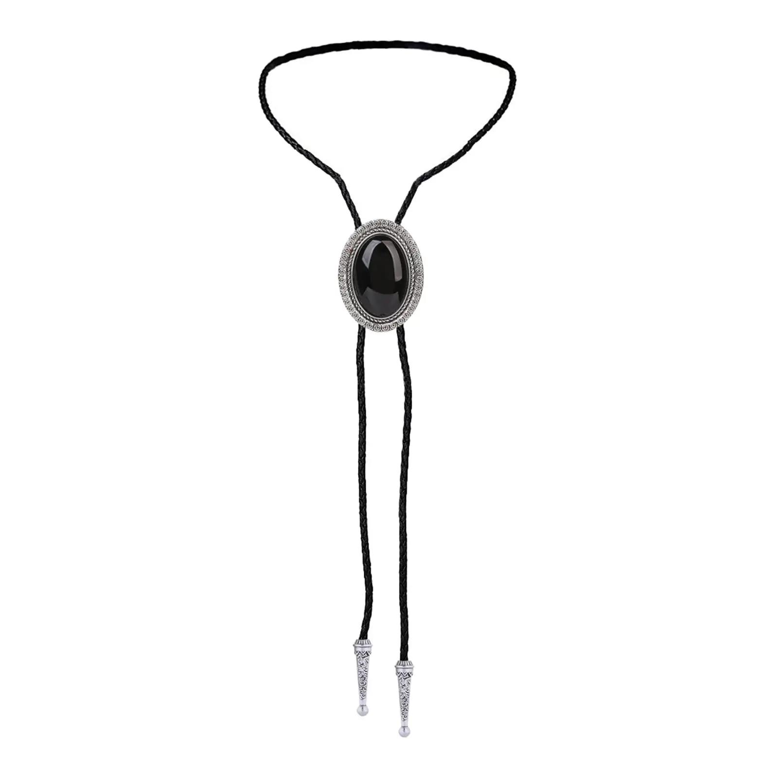 Bolo Tie for Men Western Shirt Chain Neck Rope PU Leather Rope