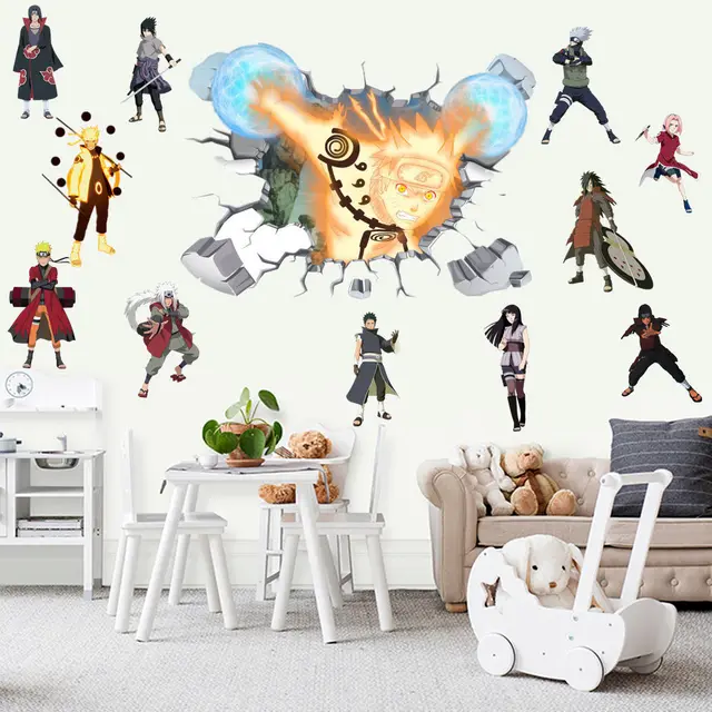 Adesivo Akatsuki Símbolo Kit com 10 Decorativo para Parede tema Naruto