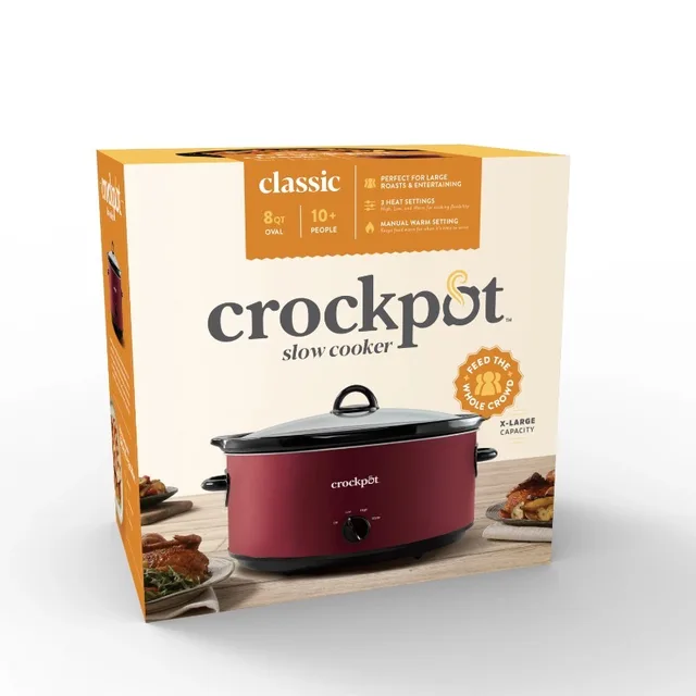 Crockpot 8-Quart Manual Slow Cooker, Rhubarb Stew Pot - AliExpress