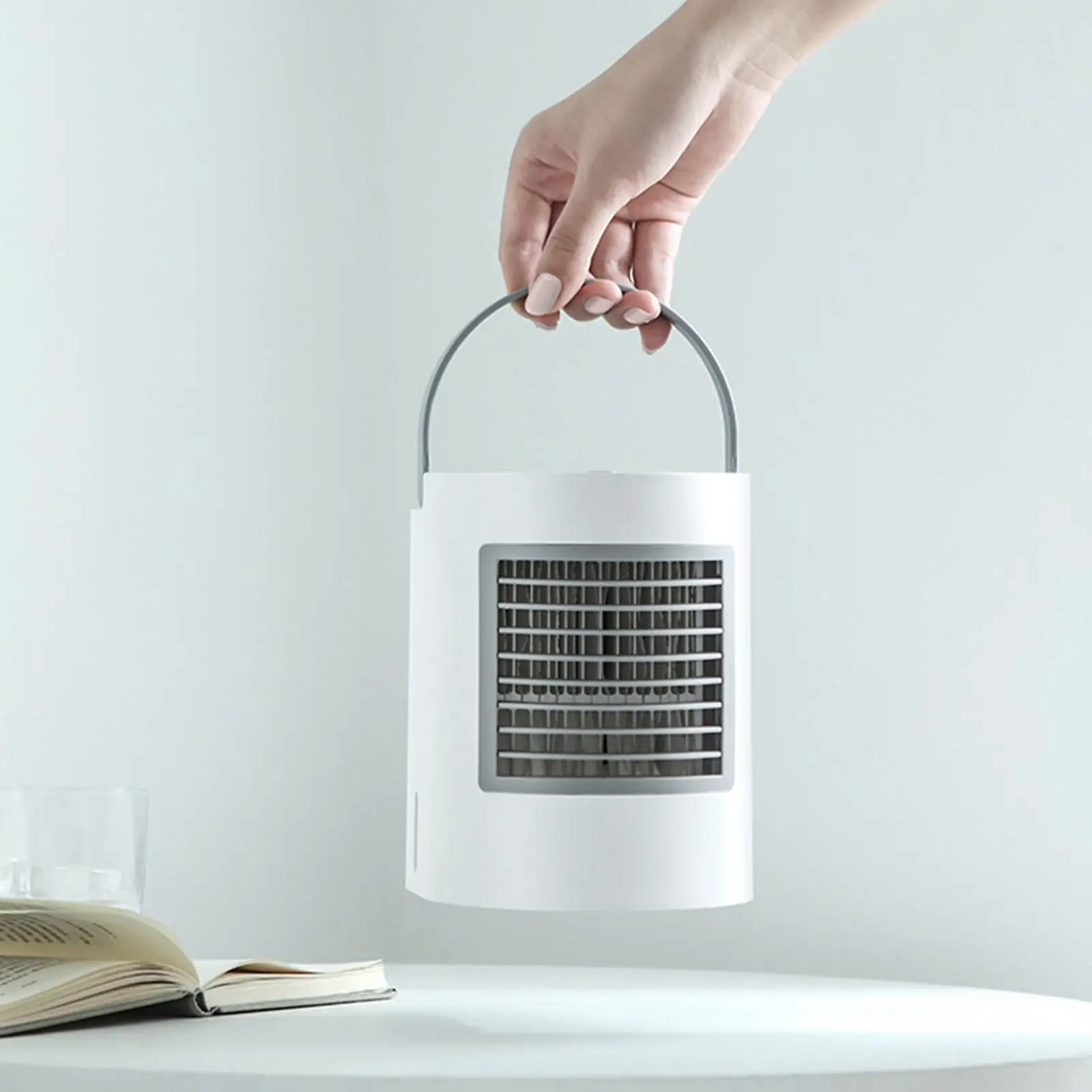 Air Conditioner Humidifiers Air Cooler Fan LED Nightlight Quiet USB Desk Fan