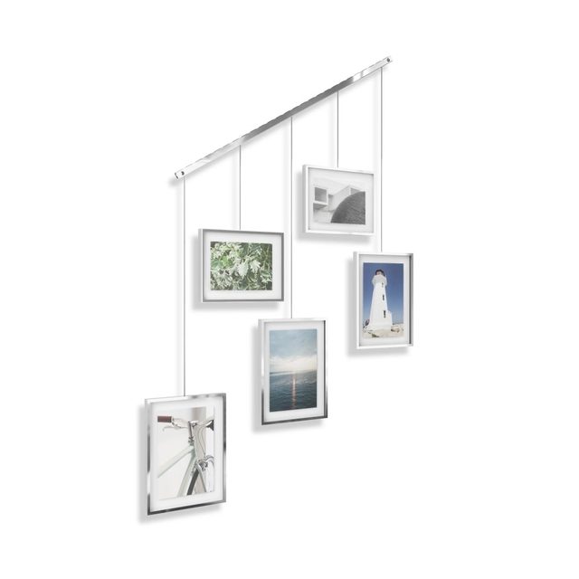 Umbra Exhibit Picture Frame Gallery Set Adjustable Collage Display for 5 Photos, Prints, Artwork & More