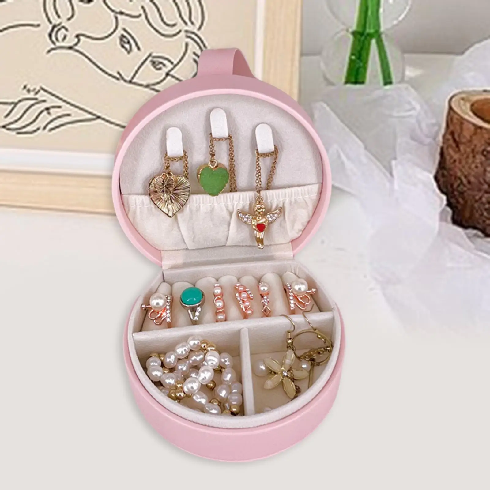 Jewelry Bag Removable Divider Jewelry Storage Organizer for Dorm Lady Shops