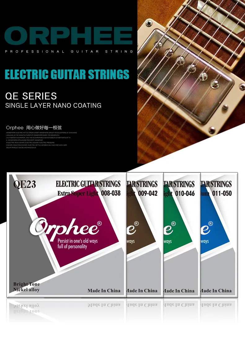 Description Picture 3 of itemOrphee QE Electric Guitar Strings High Carbon Steel Hexagonal Alloy Core Electric Guitarra Strings Guitar Parts & Accessories