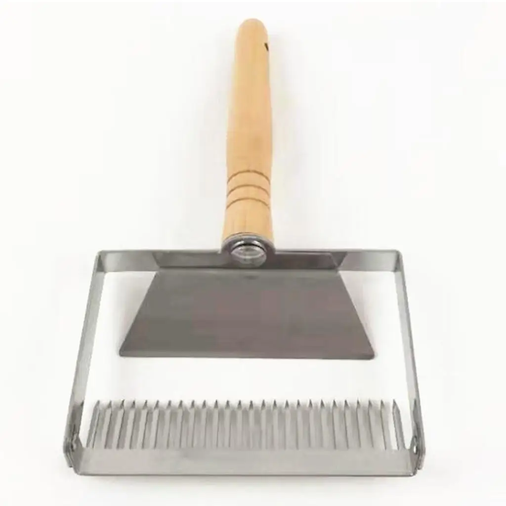 Beekeeping Tool with Stainless Steel Wooden Handle Honey Scraper