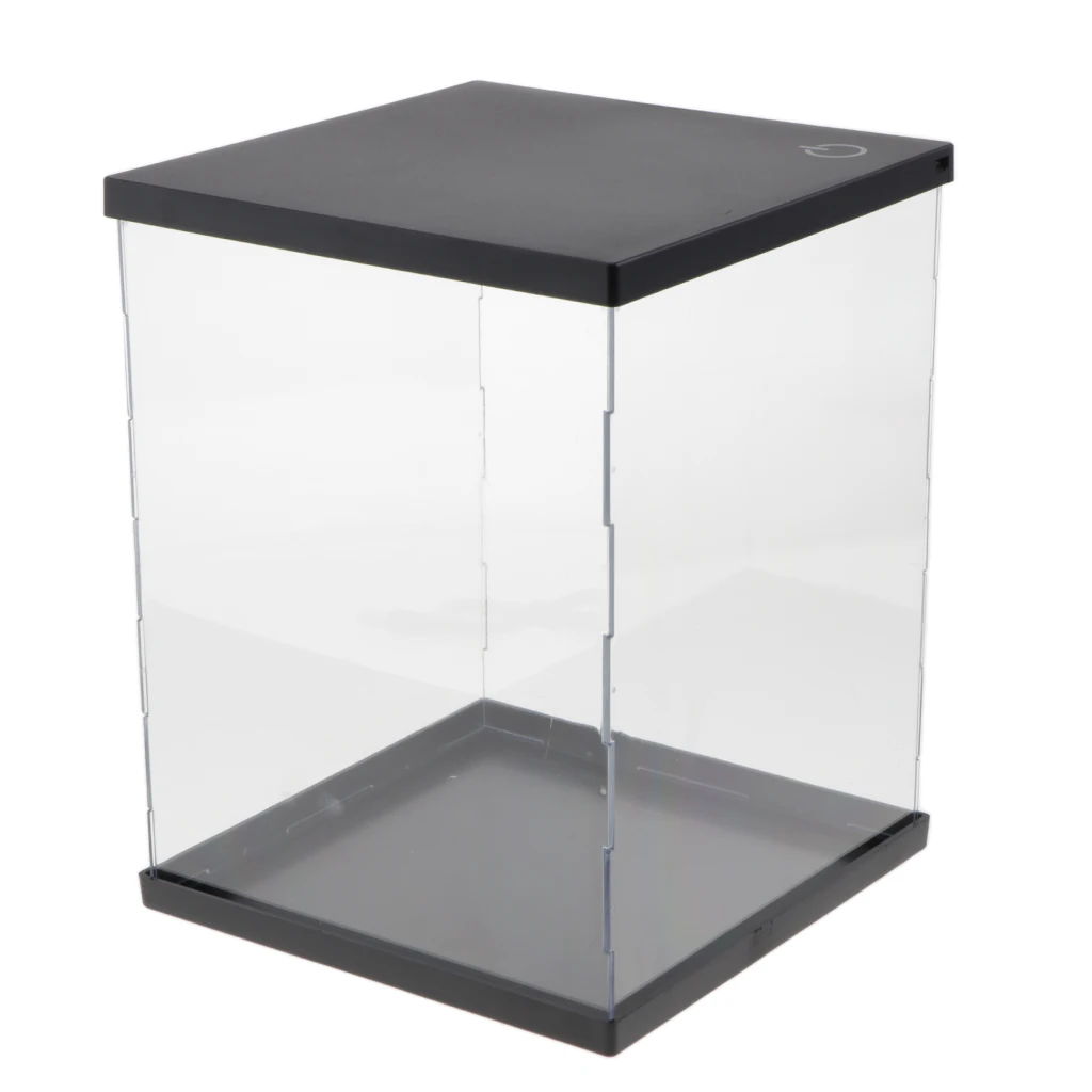 Clear Acrylic Display Box Case Figures Dustproof  with Lights Toy