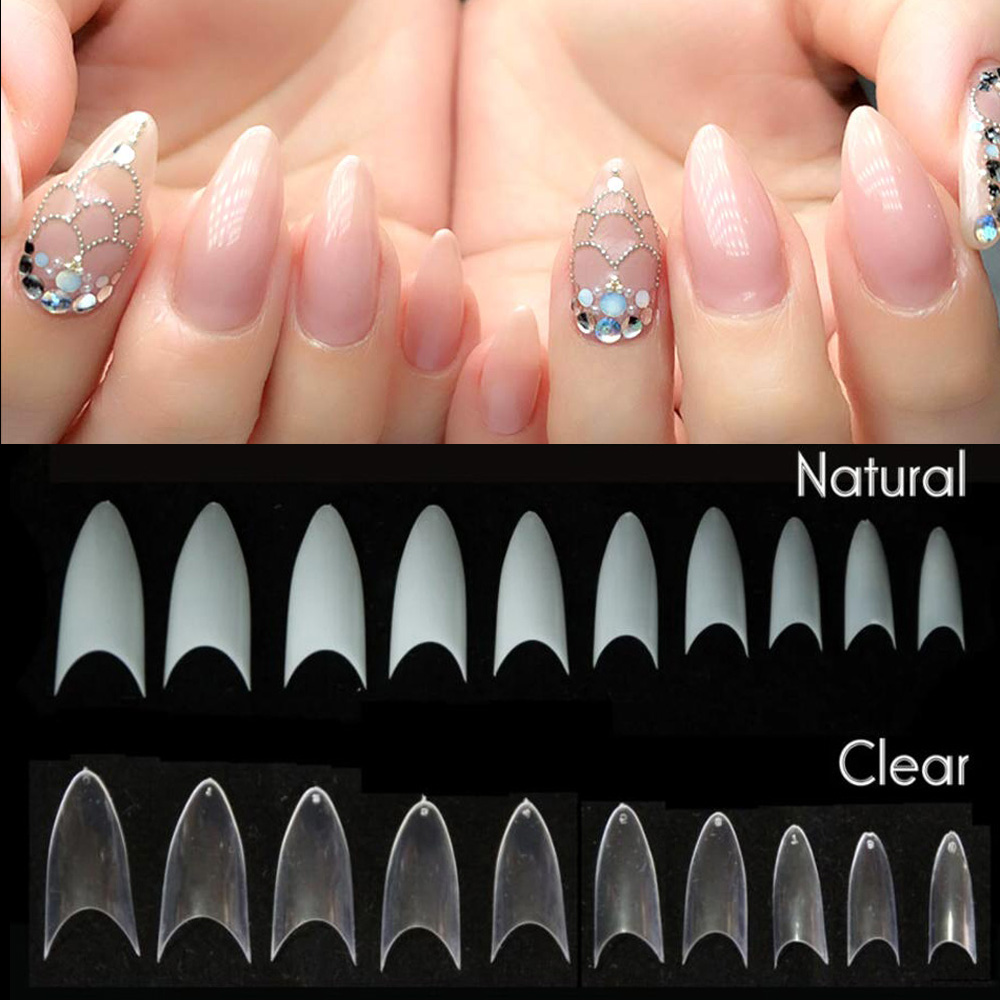 Best of 500pcs Nail Pointy French Tips Stiletto Half Cover Stiletto False Fake Nails Tips Half Cover Straight Nail Tips No C Curve Tips Reviews & Tips