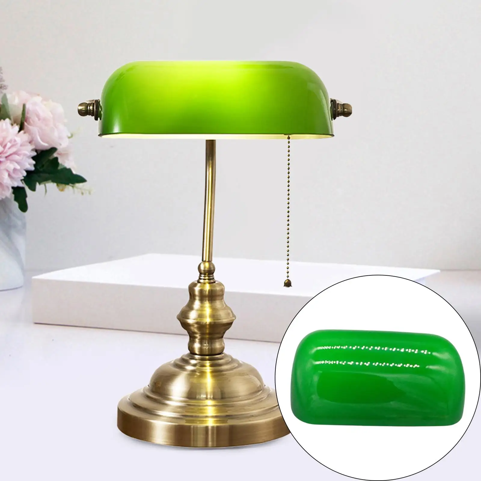 color verde 22 cm Pantalla de repuesto para lámpara de banco GlassLampShop 