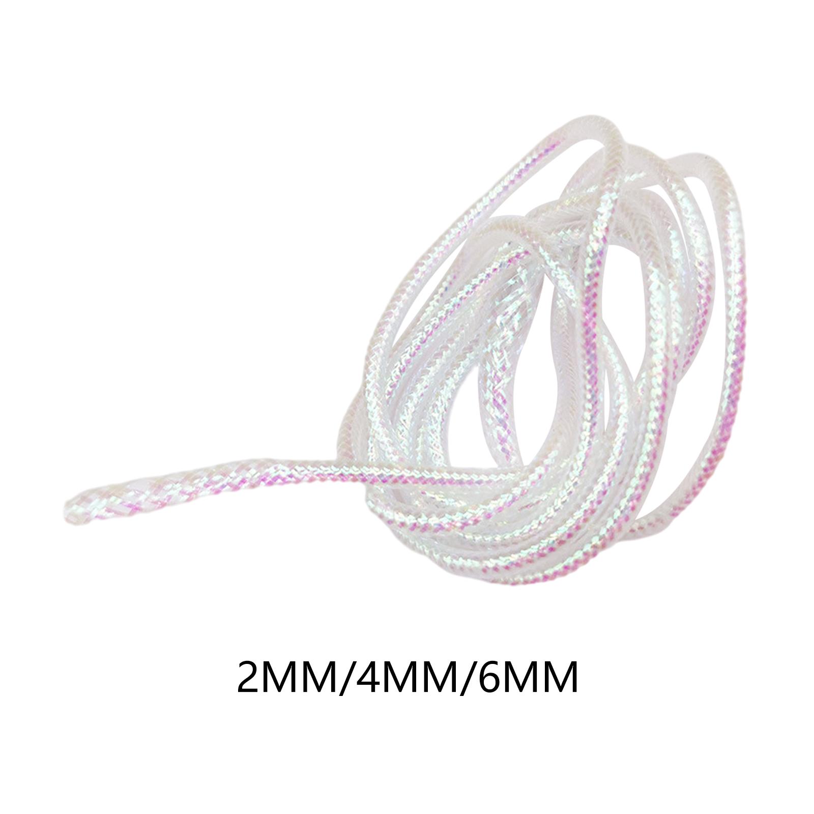 4M Braid Mylar Tube Fly Tying Materials White Pearlescent Round Holographic Cord Fishing Braided Equipment DIY Tool Easy to Use