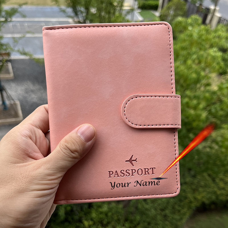 Personal isierte Namen Pass hülle für weltweite Frauen abdeckungen auf den Pässen Traval Pu Leder Pass halter rosa – Detail 5