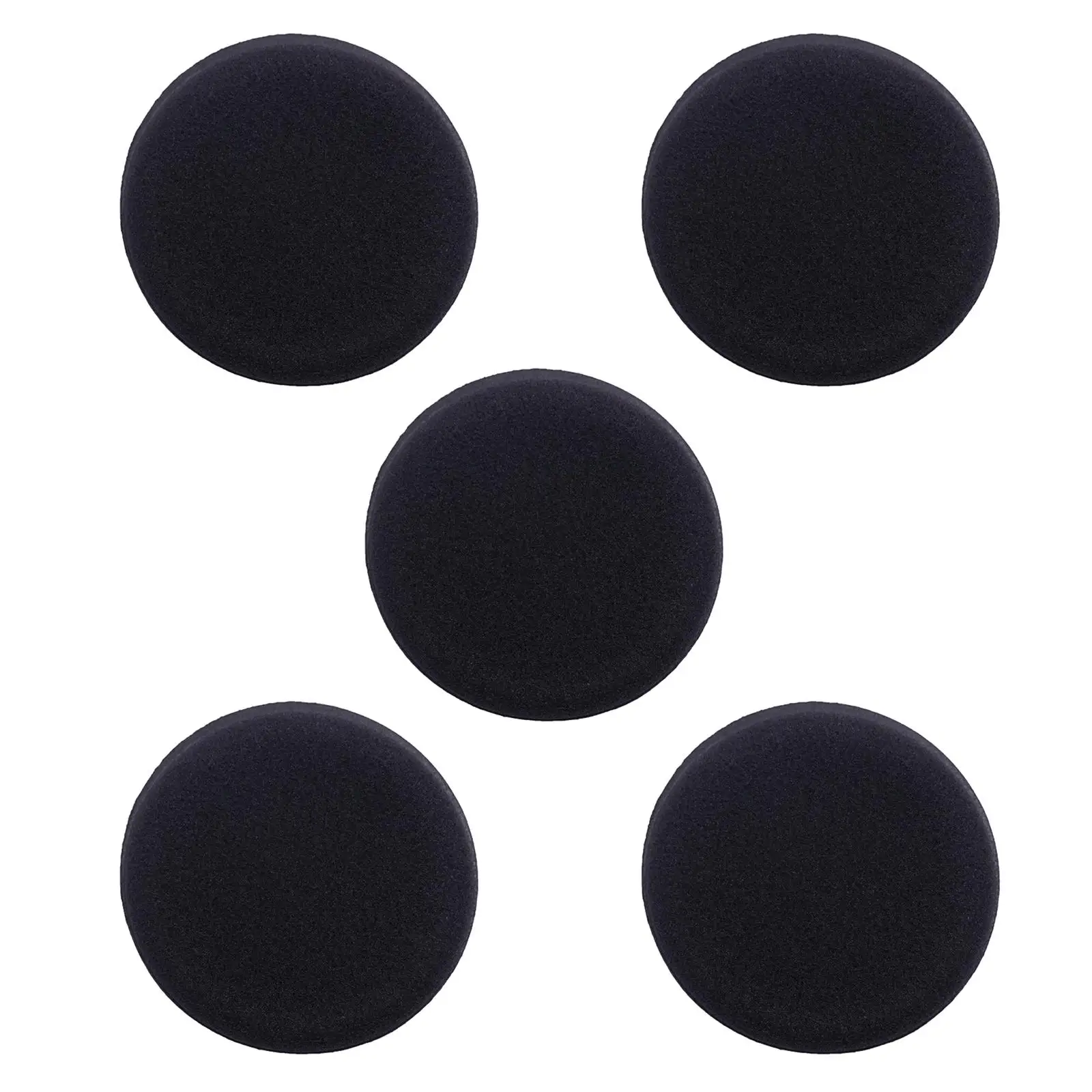 5Pcs Waxing Pads, Black Cleaning Tool, Round, for Vehicle, Soft Buffing Sponge