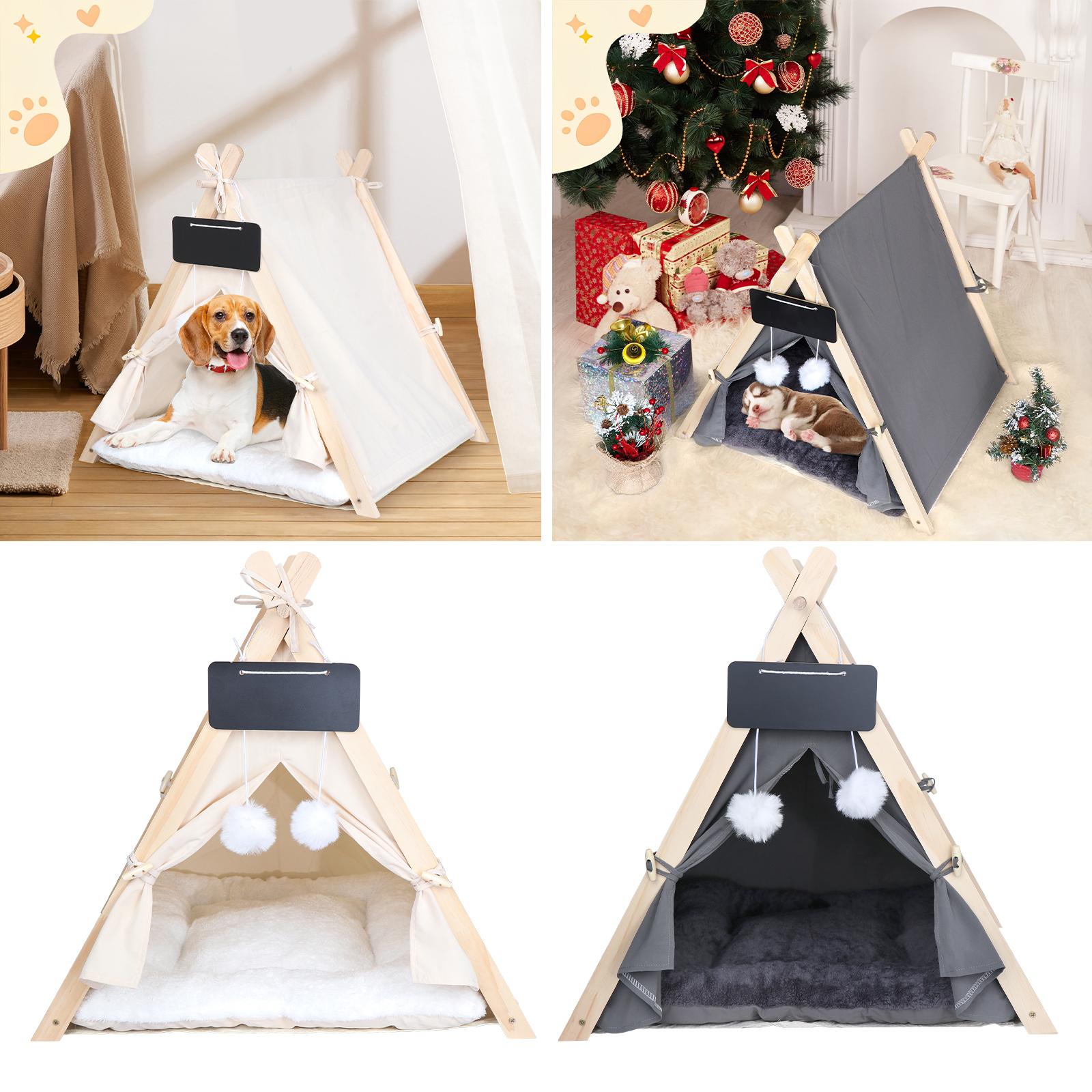 Pet Teepee, Dog House, Mat, Rest Bed, Cat Tent, Bed with Pillow, Winter Nest for , Kittens, Indoor And Outdoor, All Seasons