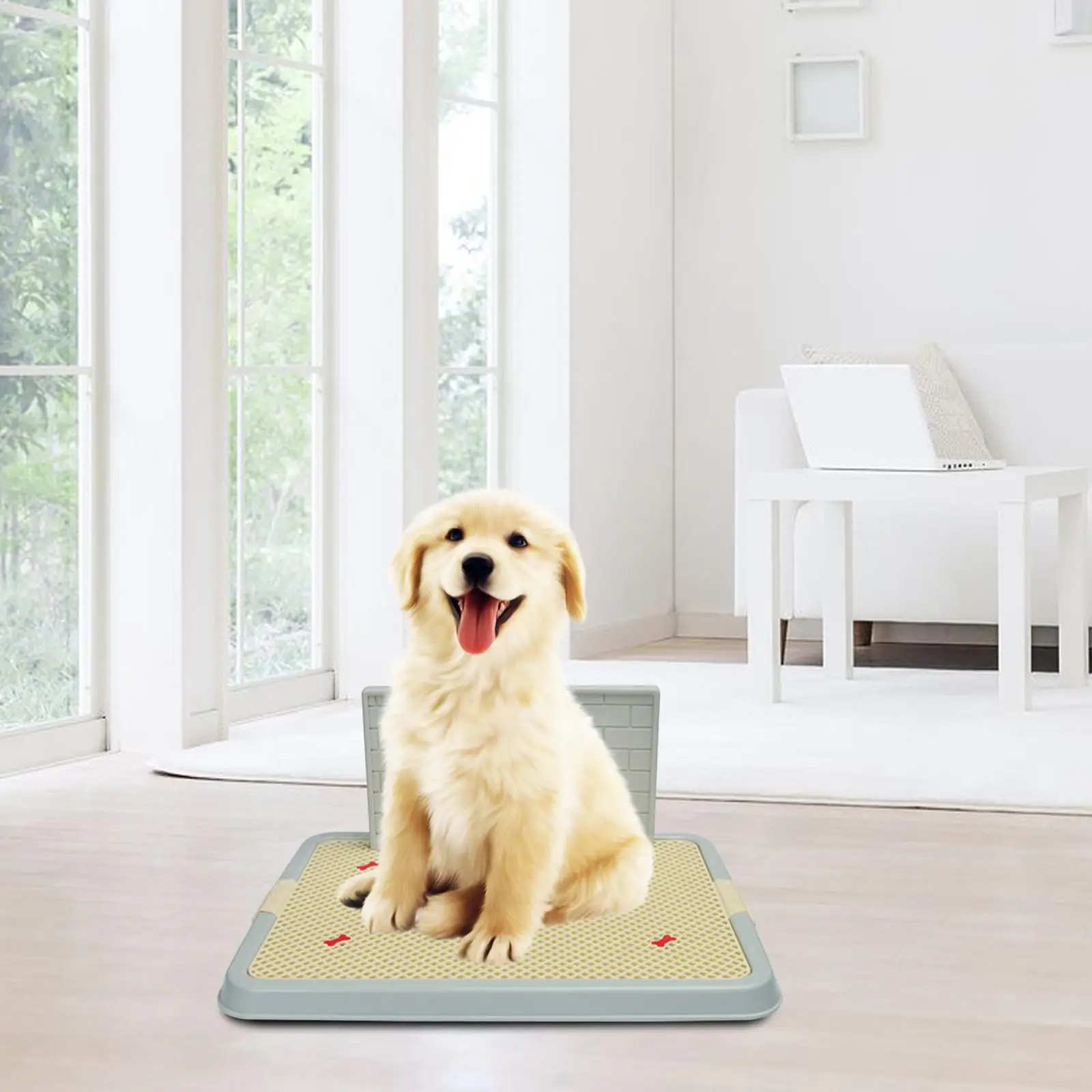 Portable Dog Toilet Puppy Potty Tray Keep Floors Clean Litter Box Washable Urinal Training Pad Holder for Cat for Porch Bathroom
