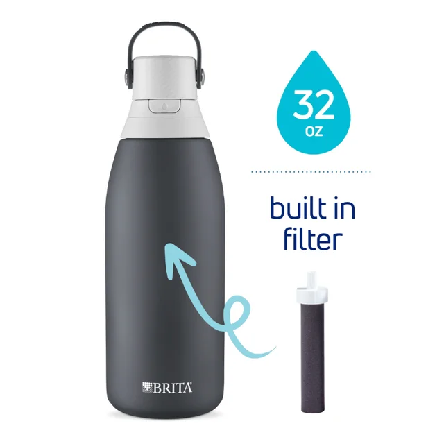 Brita Bottle with Water Filter 32-fl oz Stainless Steel Insulated Water  Bottle