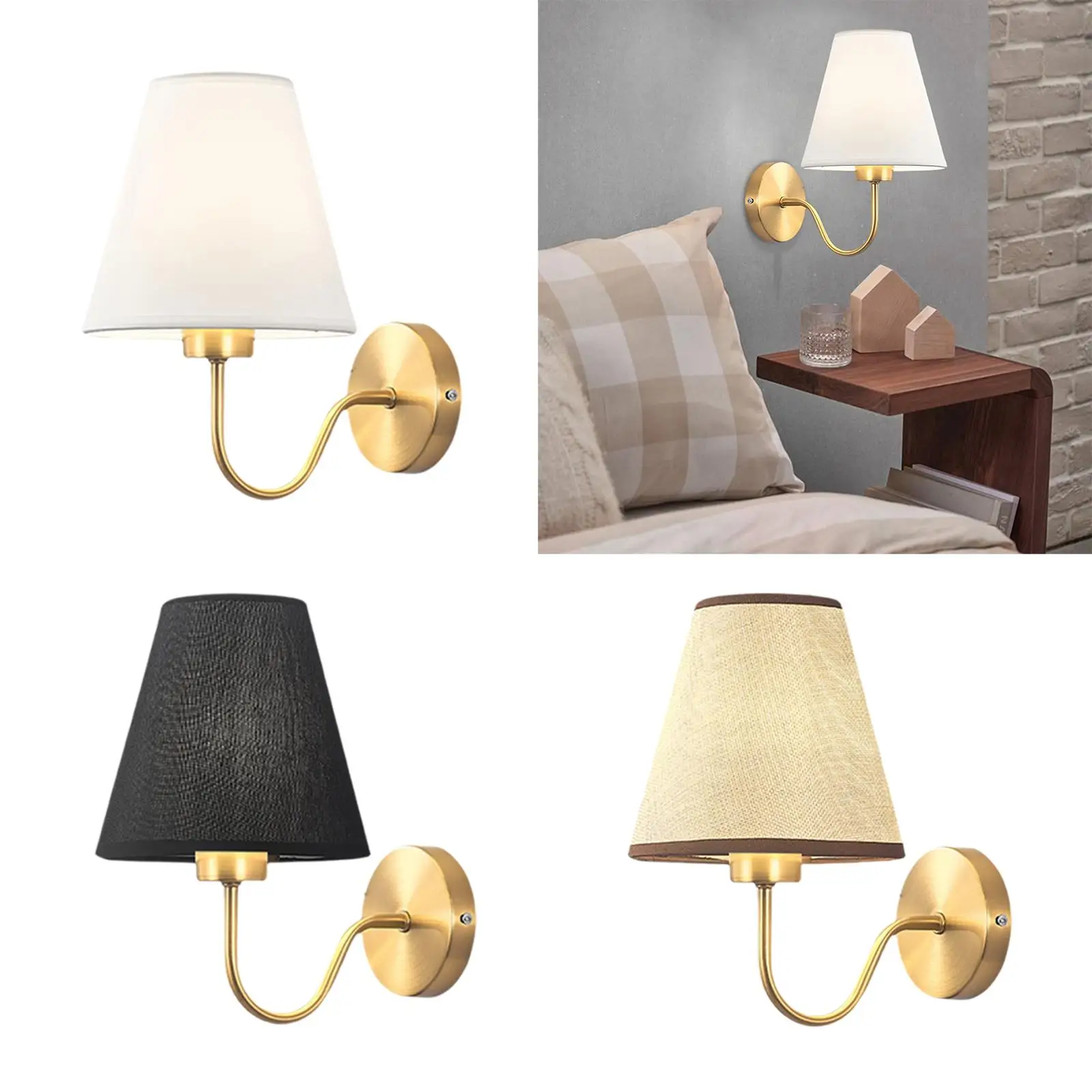 European-style Bedside Lamp, E27, Lampshade, Wall Lamp, Decorative Lighting,