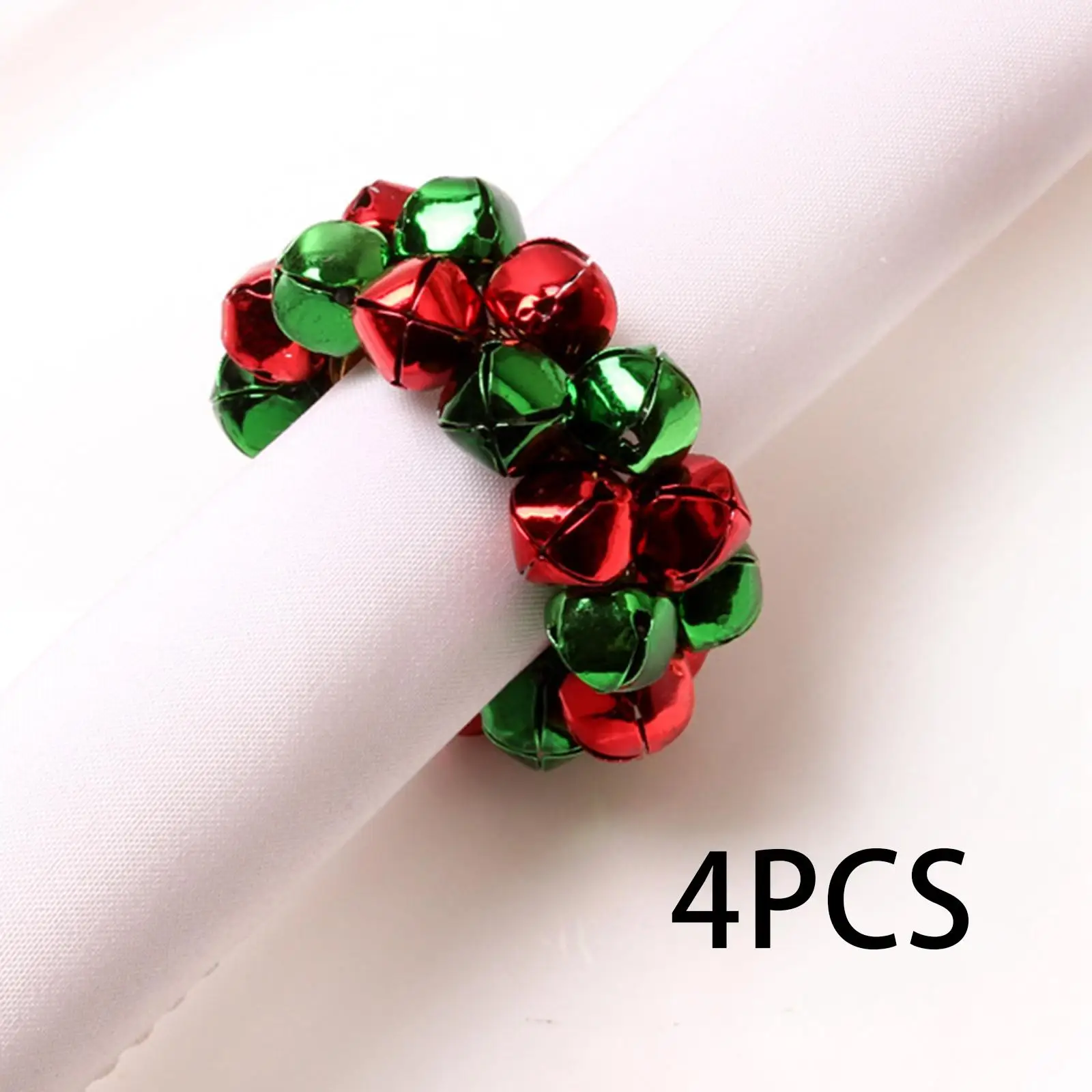 Metal Christmas Napkin Rings   Bell Decorative 4 Pieces Napkin Holder for Christmas Gala Baby Shower Family Gathering Wedding