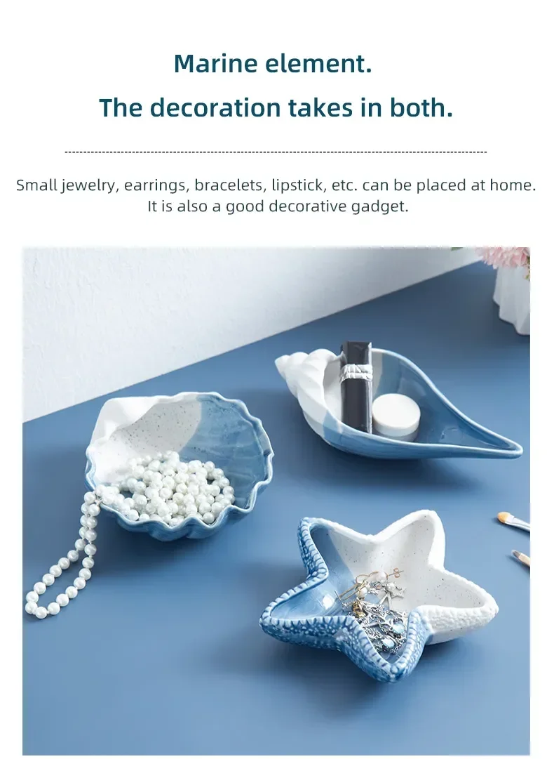Modern Home Dcor Conch Jewelry Plate Storage