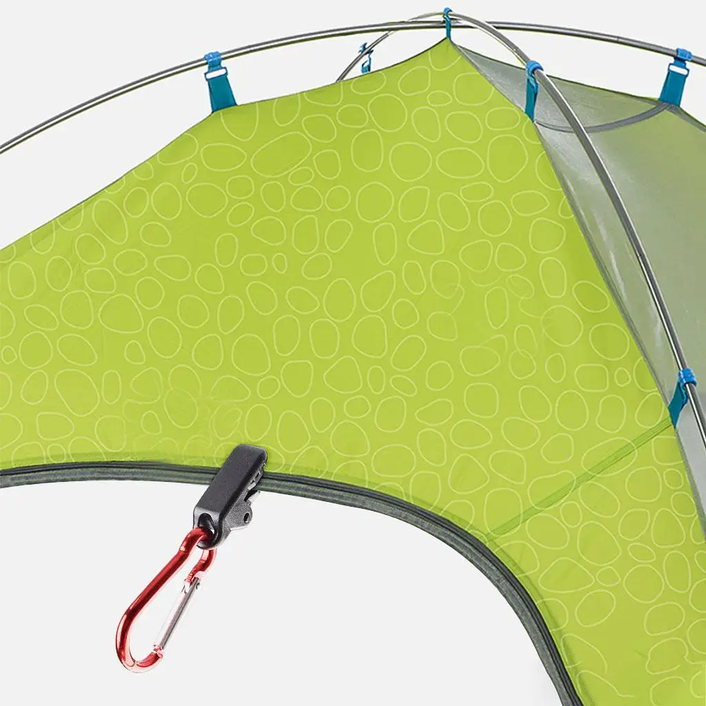 2 Tent Tarp  with D-Shaped Carabiners Durable Tarp Clips Lock Tent for Camping Hiking Field Hunting