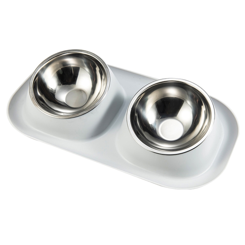 Title 2, Double Dog for Cat Bowls Stainless Steel Water ...