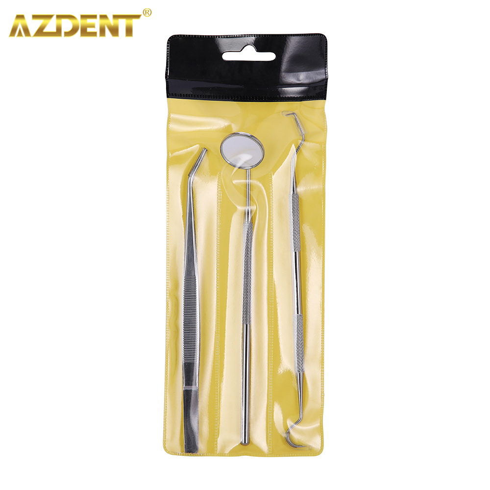 Best of AZDENT Dental Cleaning Tools Set Mouth Mirror Stainless Steel Tweezers Elbow Probe Dentists Instrument Teeth Whitening Dentistry Reviews & Tips