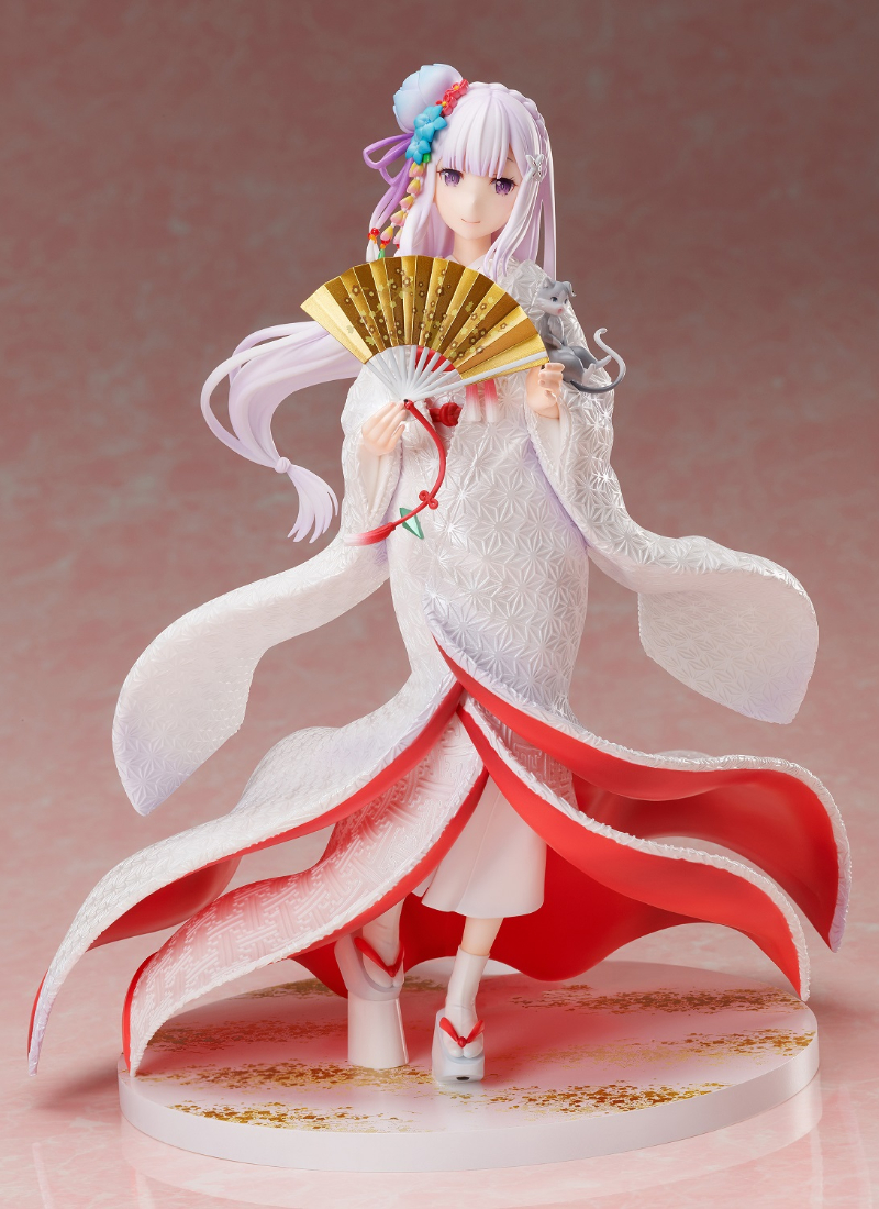 Фигурки из ПВХ F:NEX оригинальные: Re:Zero Emilia Shi Ro Mu Ku, 26 см,  аниме, модели игрушек, фигурки, коллекционная кукла, подарок