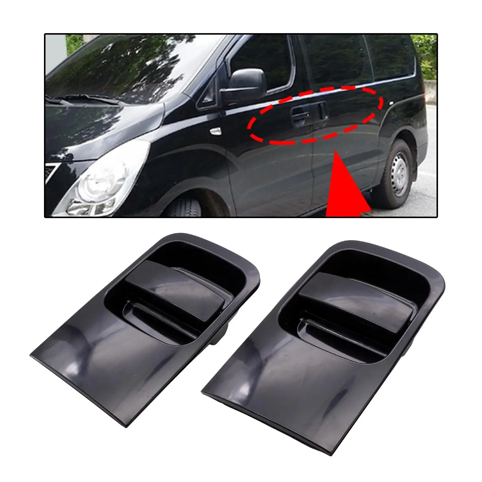 Car Sliding Door Outside Exterior Handle for 1 Professional Spare Parts Black Easy to Install