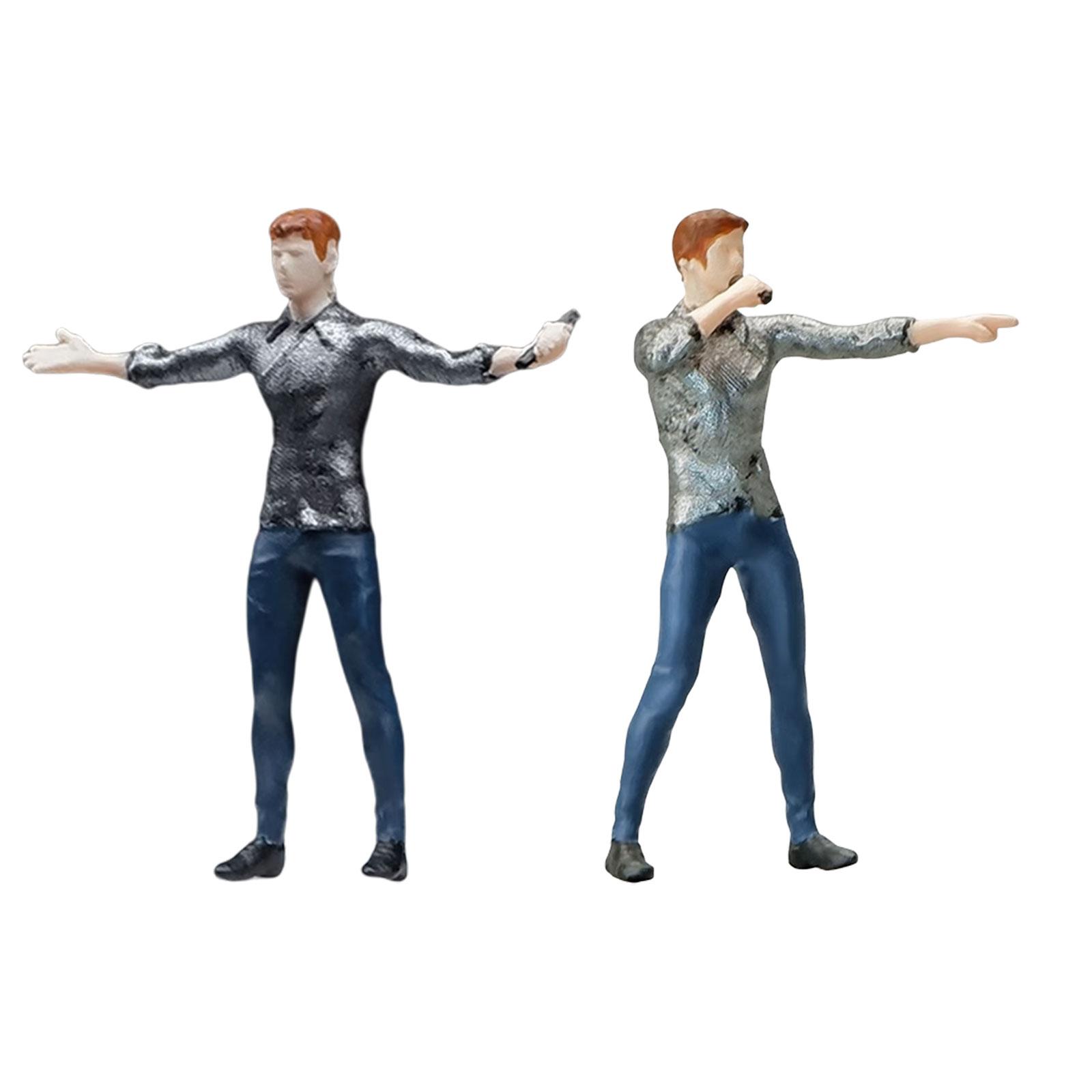 1/64 Male Singer Figures Street Singer Figures Model Trains People Figures for Photography Props Scenery Landscape Decor Layout