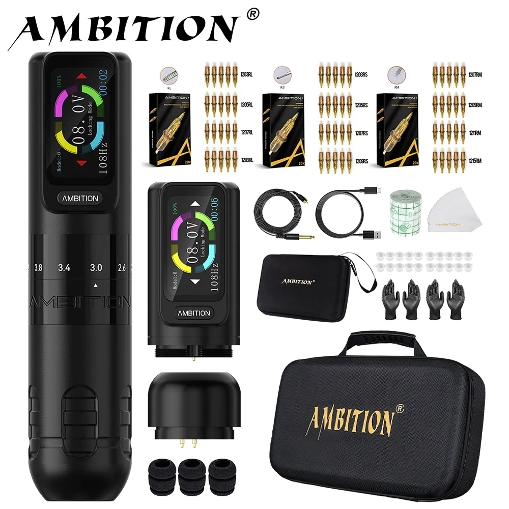 Best of Ambition Seher Wireless Tattoo Machine Pen Kit 2.2-4.2mm Adjustable Stroke 2400mAh Capacity Battery Strong Coreless Motor Supply Reviews & Tips