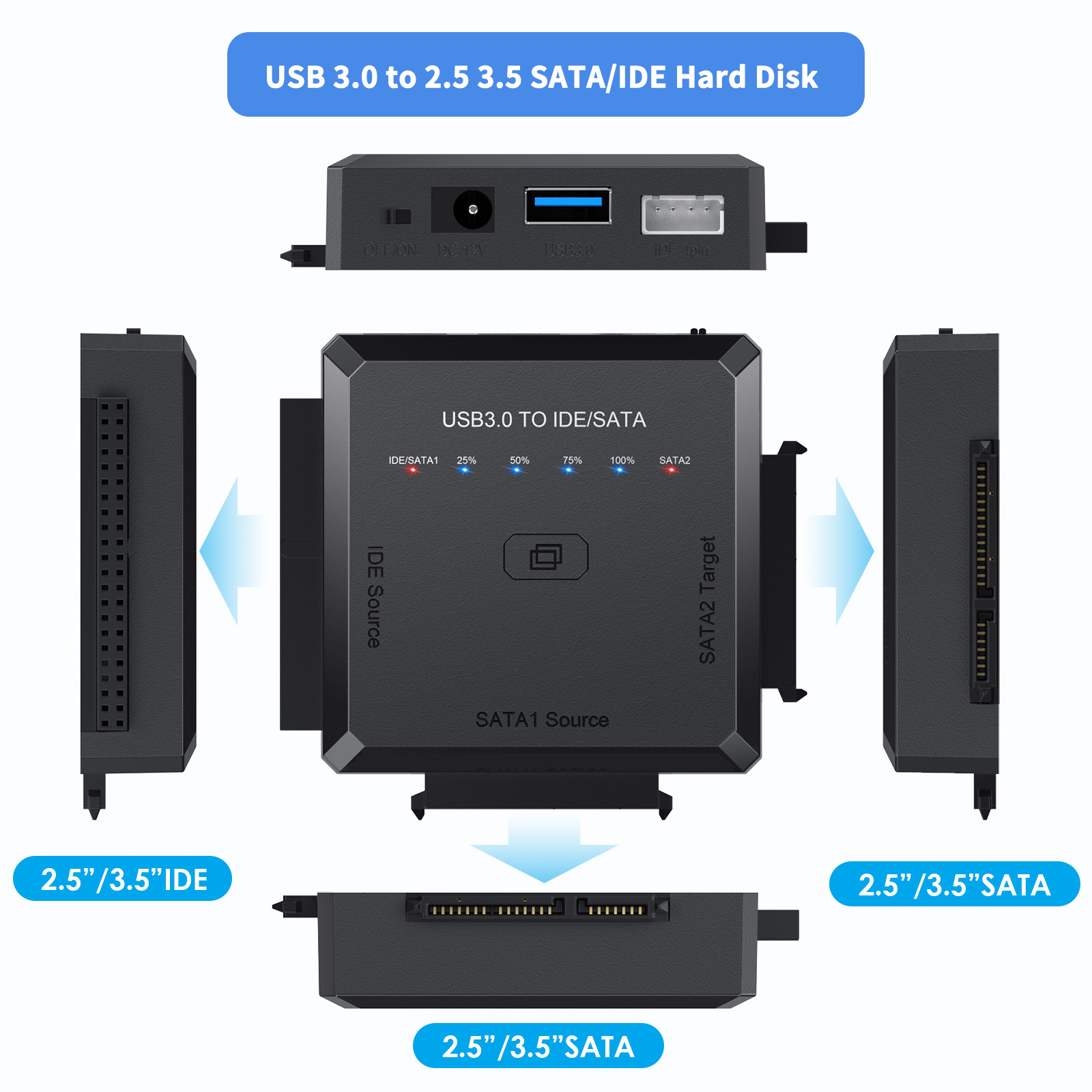 usb para sata ide adaptador de disco rígido para computador portátil usb ide leitor de disco rígido sata com plug