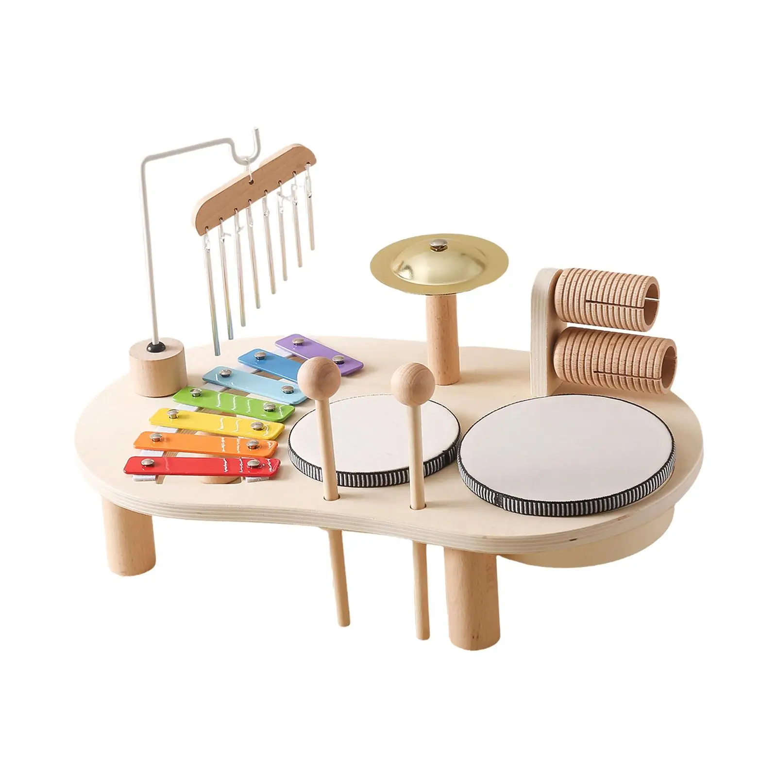 Kids Drum Set Creativity Hand Percussion Wooden Musical Kits