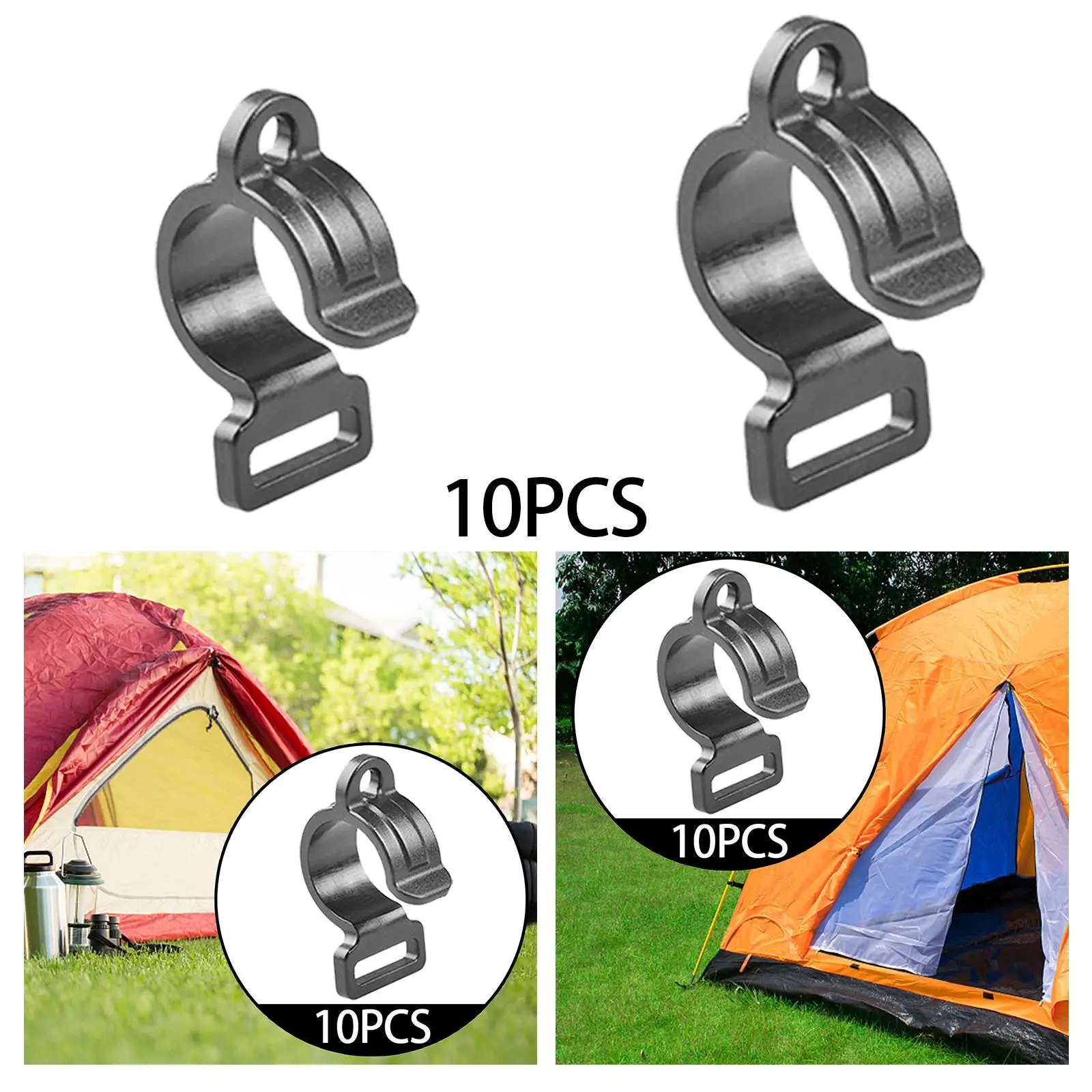 10x Tent Hooks Tent Accessories Equipment Bracket Pole Tent Hanging Hook