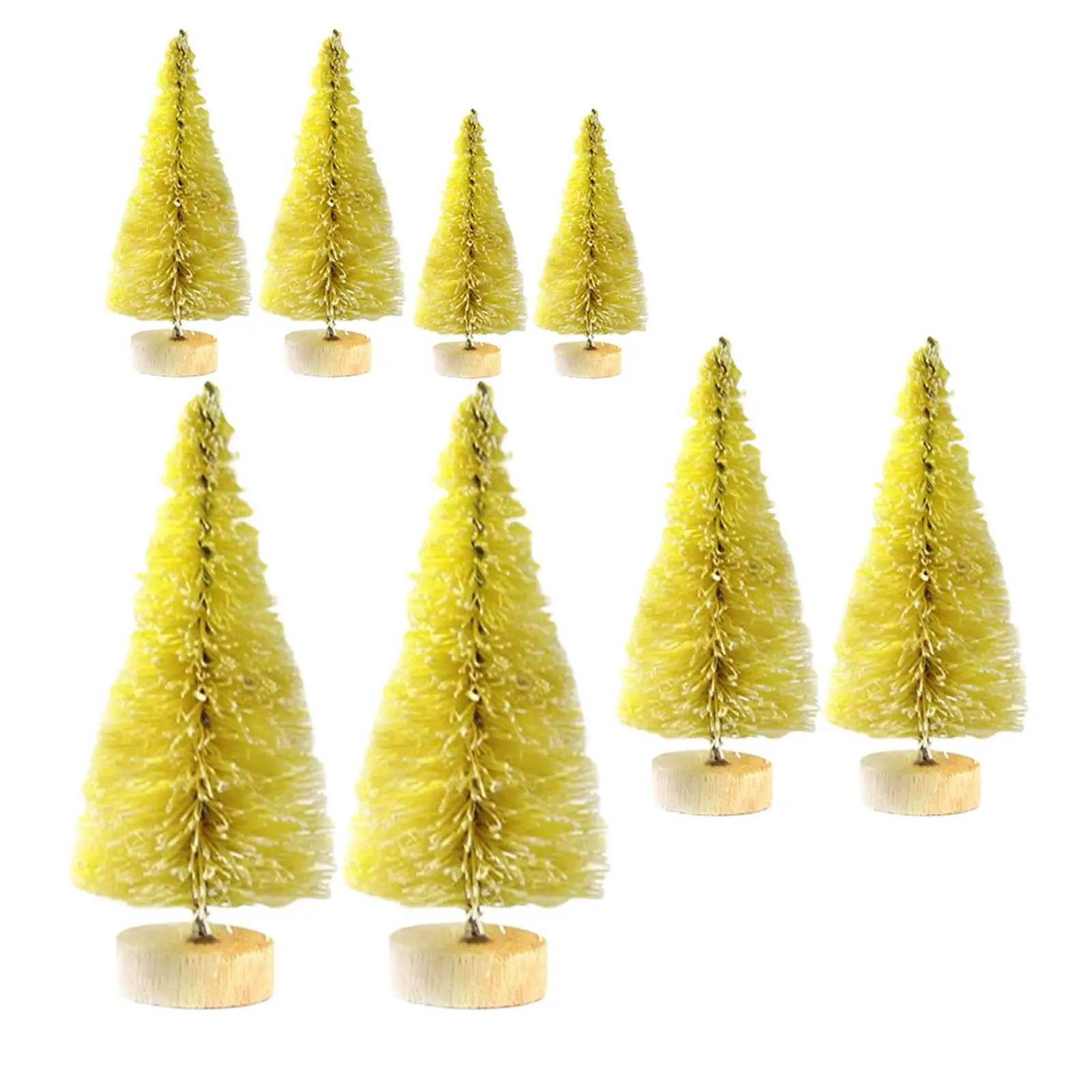 8x Mini Artificial Christmas Brush Trees Ornaments for Holiday