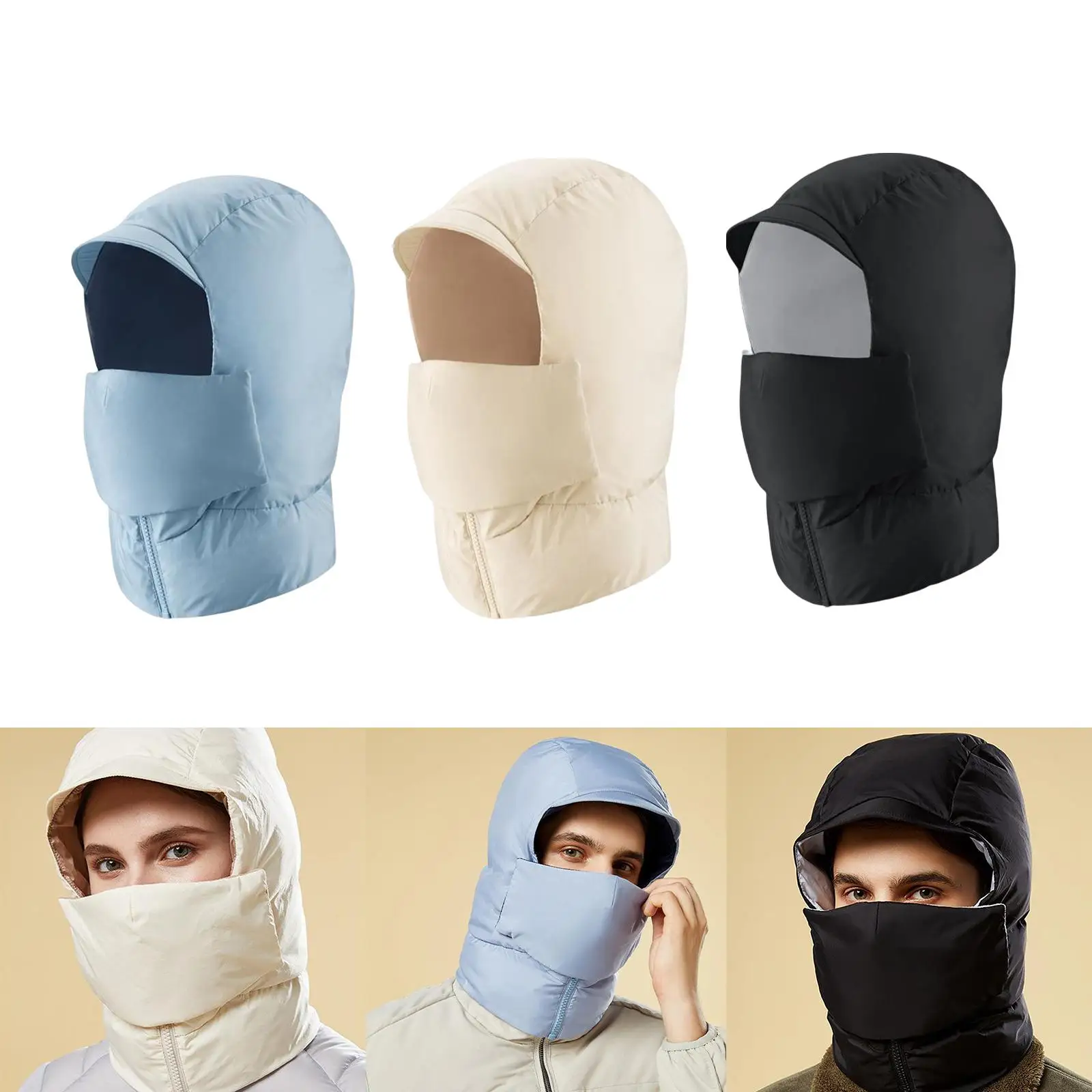 Ski Mask Bandana Neck Protection Balaclava Beanie Hat Removable Face Mask for Running Cycling Skateboard Motorcycle Cold Weather