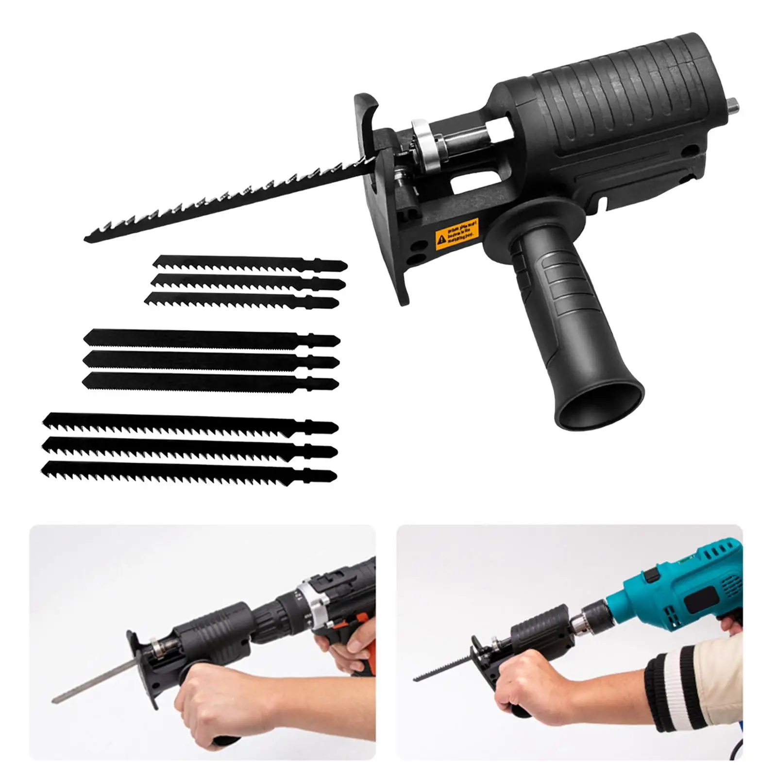 Portable Electric Drill Adapter Woodworking Cutting Tool with 9Pcs Sawblade