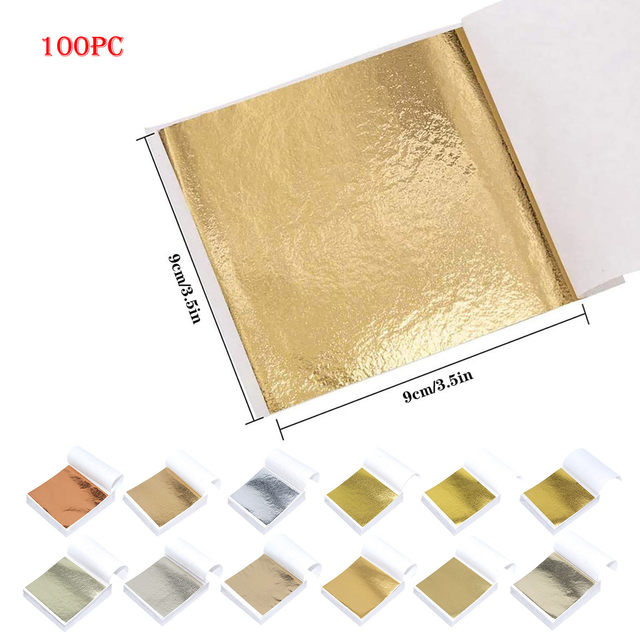 100pcs9x9cm Art Craft Design Paper Sheets Practical Pure Shiny Gold Silver  Rose Gold Leaf For Gilding Diy Craft Party Decoration - Craft Paper -  AliExpress