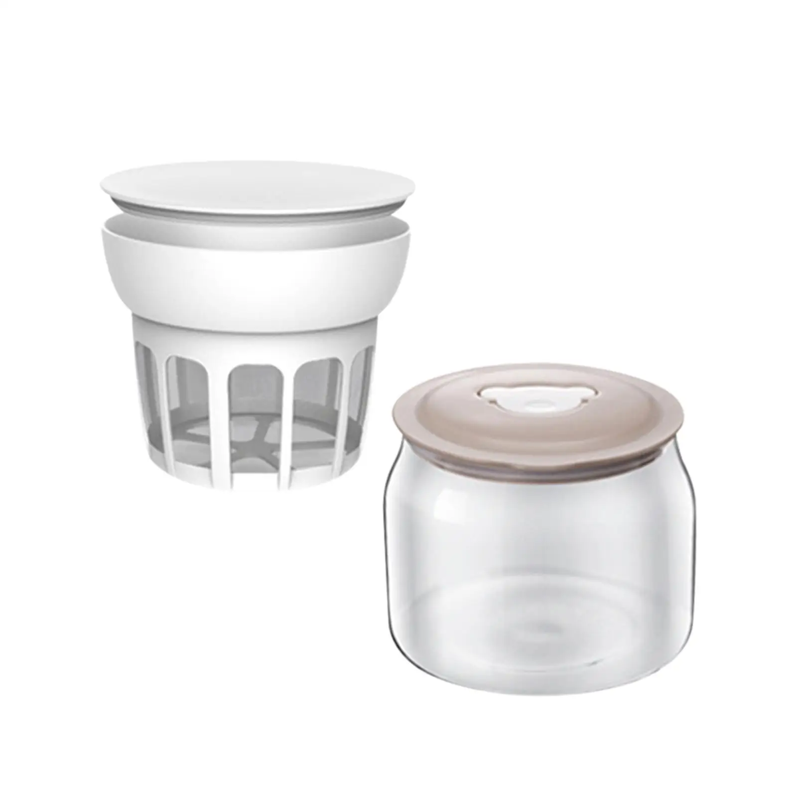 Whey Separator with Lid Food Strainer Nut Milk Container Glass Household Cheese Maker Nut Milk Maker Soy Milk tea Filter