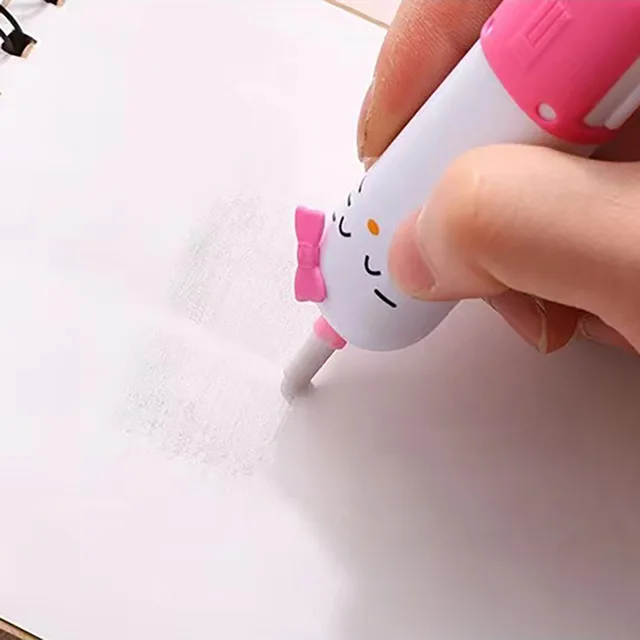 Jinzhaolai Sanrio Hello Kitty Electric Eraser School Office Sketch Writing  Drawing Battery Powered Electric Eraser Students Stationery Gift
